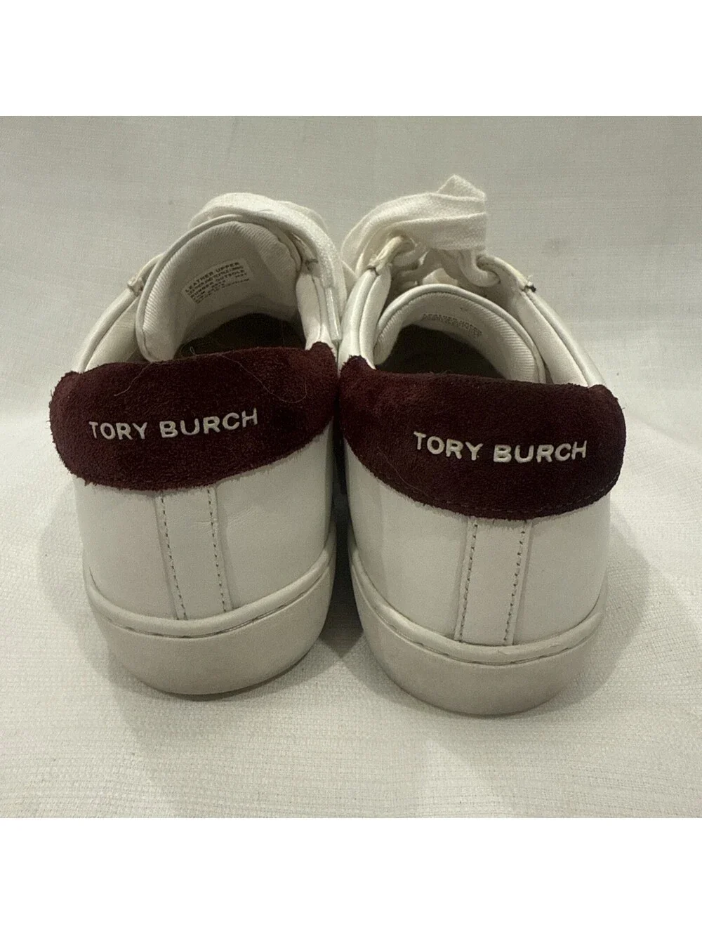 Tory Burch T-Logo Leather Low Top Sneaker Women’s Size 7.5